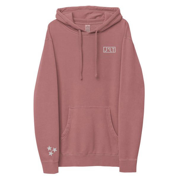 JRT Tristar Embroidered Maroon Pigment-Dyed Hoodie