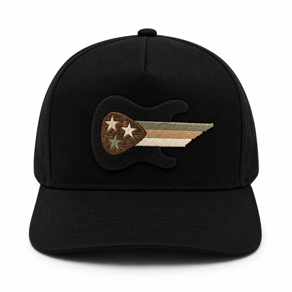 Guitar Black Snapback Hat