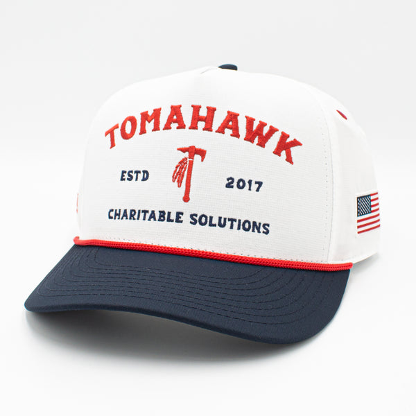 Tomahawk Charitable Performance  Snapback Hat USA White/Navy