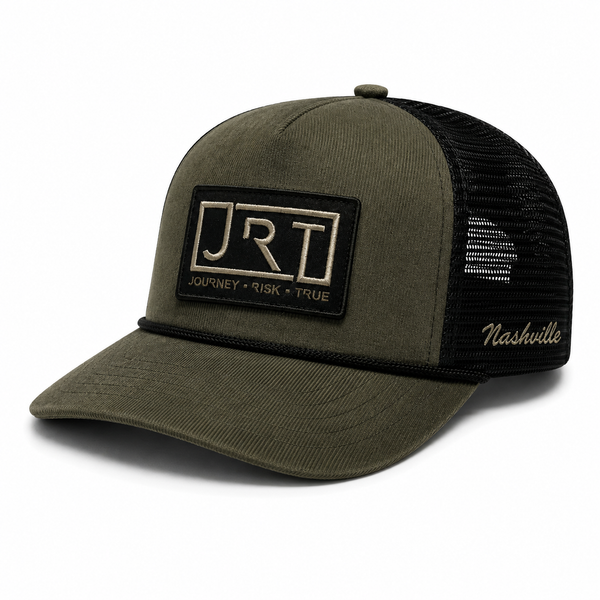 JRT Olive Corduroy Black Meshback