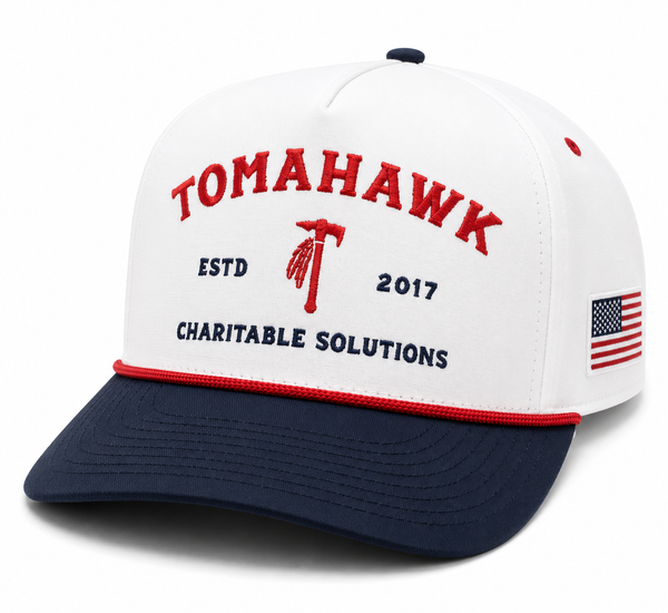 Tomahawk Charitable Performance  Snapback Hat USA White/Navy
