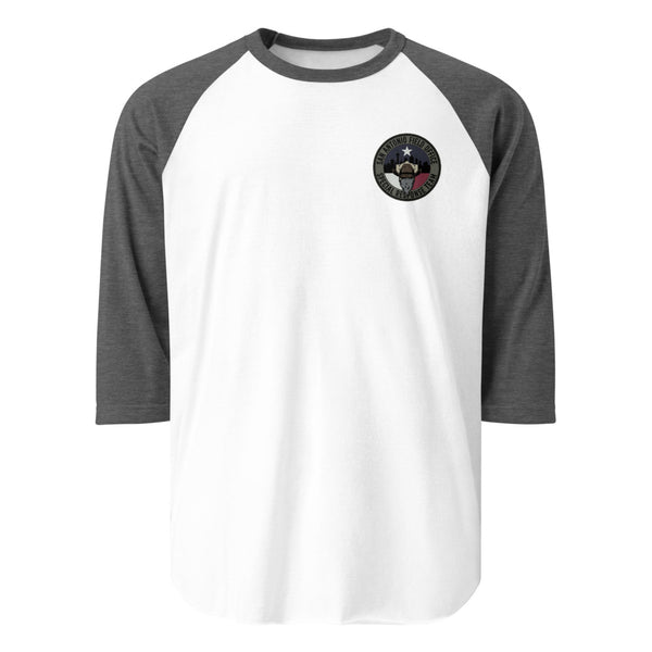 San Antonio SRT Logo Baseball Tee - White/Heather Charcoal