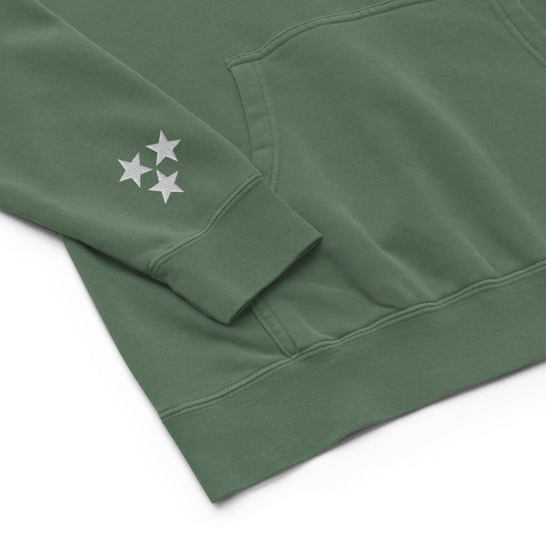 JRT Tristar Embroidered Alpine Green Pigment-Dyed Hoodie