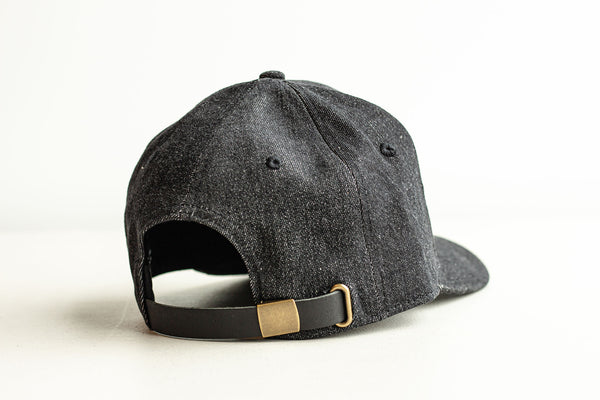 JRT Black Denim Black Suede Black Leather Strap Hat